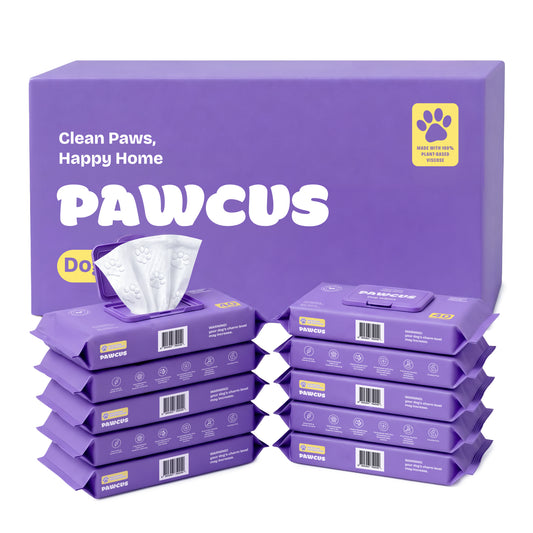 PAWCUS Dog Wipes - 10-Pack Case Bundle (400 Wipes) | 100% Plant-Based Viscose