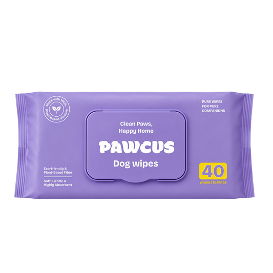 PAWCUS Premium Dog Wipes 40-Pack Single | 100% Plant-Based Viscose